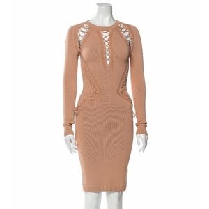 Beige/Khaki Brighton Lacing Cocktail Dress